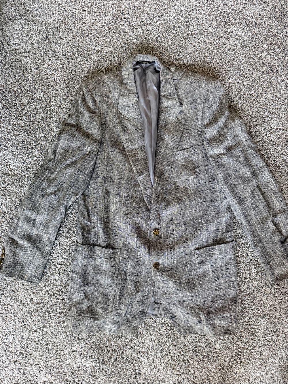 Men's Korean Gray Plaid Two-Button Blazer - Lightweight Tailored Look